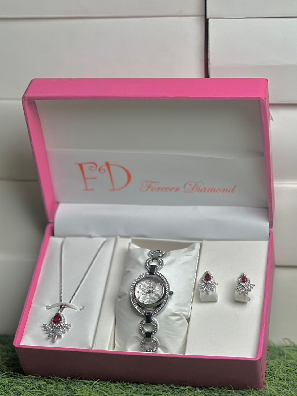 Girls Watch Gift Pack Set With Ring, Bracelet etc.