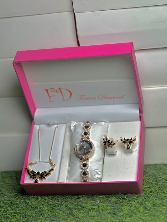 Girls Watch Gift Pack Set With Ring, Bracelet etc.