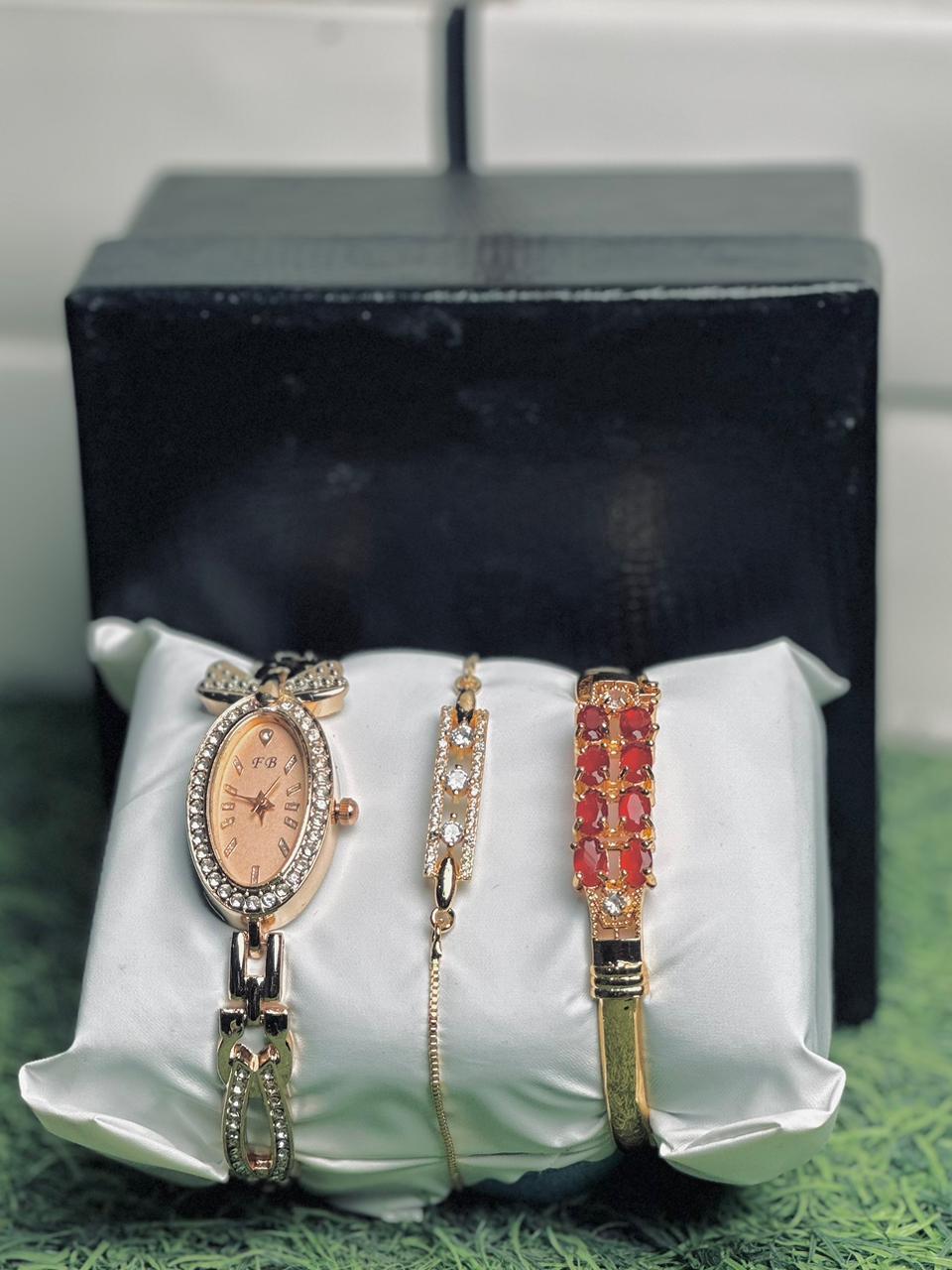 Girls Watch Gift Pack Set With Ring, Bracelet etc.