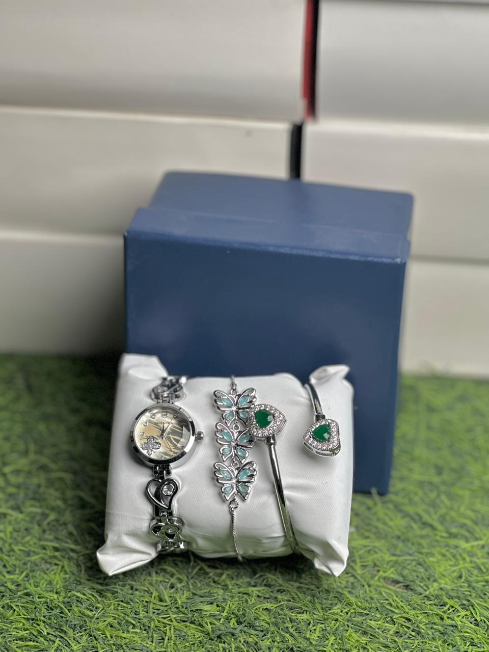 Girls Watch Gift Pack Set With Ring, Bracelet etc.