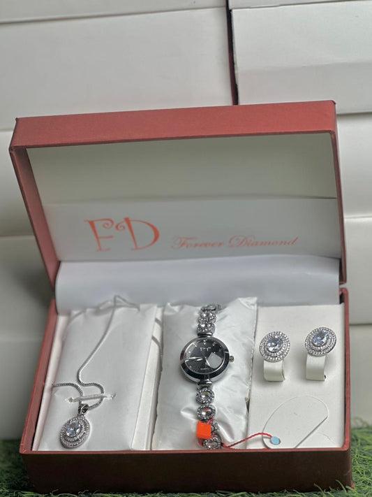 Girls Watch Gift Pack Set With Ring, Bracelet etc.