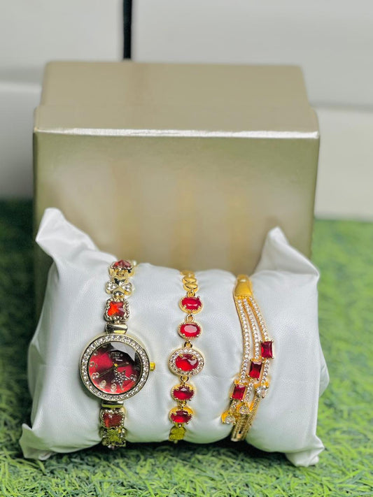 Girls Watch Gift Pack Set With Ring, Bracelet etc.