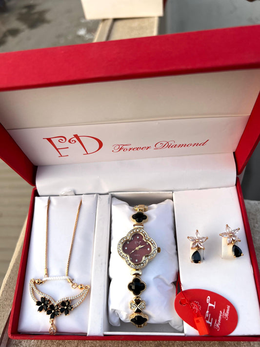 Girls Watch Gift Pack Set With Ring, Bracelet etc.