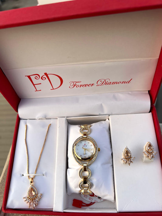 Girls Watch Gift Pack Set With Ring, Bracelet etc.