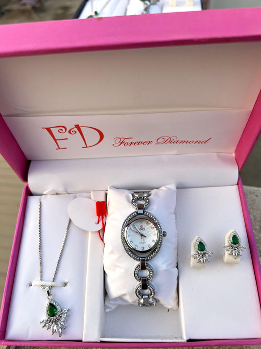 Girls Watch Gift Pack Set With Ring, Bracelet etc.