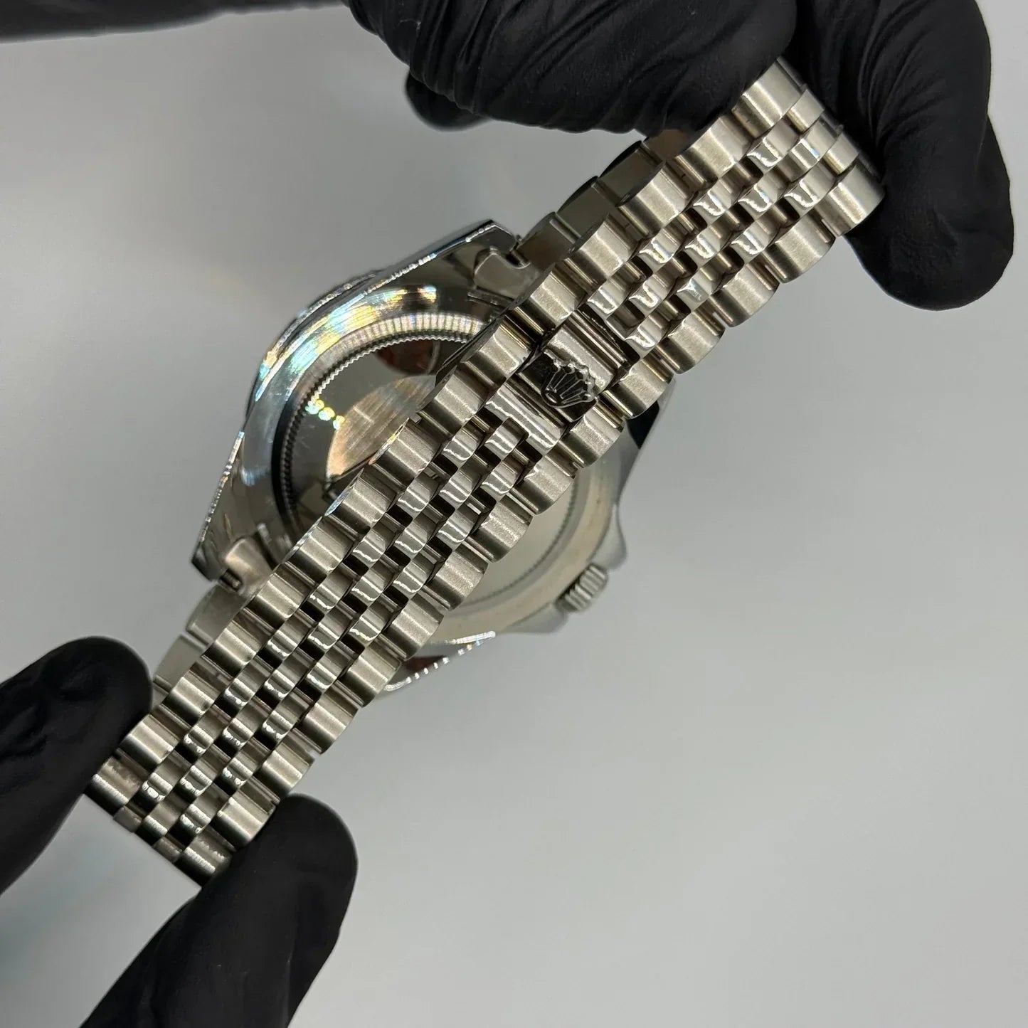 Rolex submariner silver with blue rotating dial with date