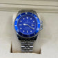 Rolex submariner silver with blue rotating dial with date