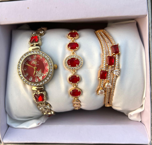 Girls Watch Gift Pack Set With Ring, Bracelet etc.