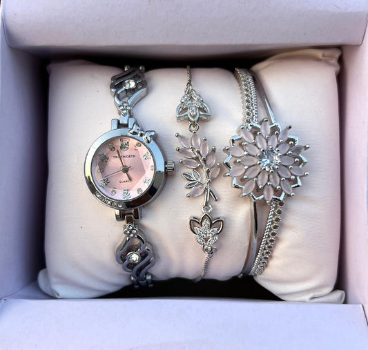 Girls Watch Gift Pack Set With Ring, Bracelet etc.