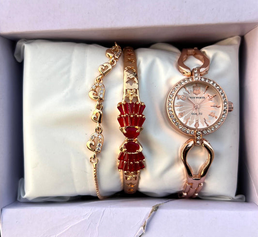 Girls Watch Gift Pack Set With Ring, Bracelet etc.