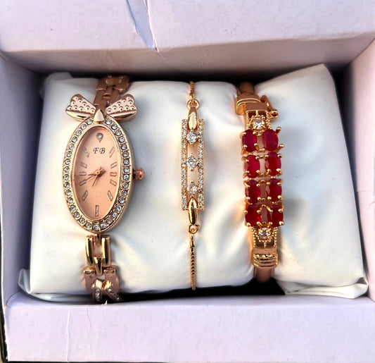Girls Watch Gift Pack Set With Ring, Bracelet etc.