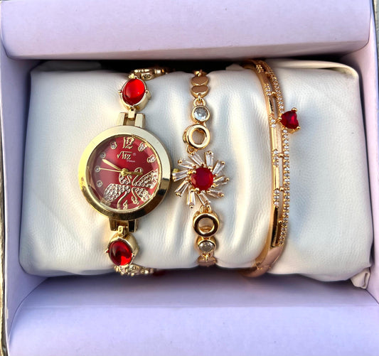 Girls Watch Gift Pack Set With Ring, Bracelet etc.